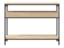 Mesa consola estante madera ingeniería roble Sonoma 100x29x75cm ES549303