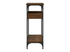 Mesa consola estante madera ingeniería marrón roble 100x29x75cm