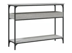 Mesa consola estante madera ingeniería Sonoma gris 100x29x75 cm