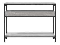 Mesa consola estante madera ingeniería Sonoma gris 100x29x75 cm