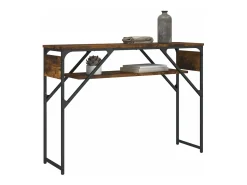 Mesa consola estante madera ingeniería roble humo 105x30x75 cm