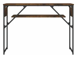 Mesa consola estante madera ingeniería roble humo 105x30x75 cm