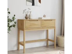 Mesa consola FLORO madera maciza de pino marrón 89,5x36,5x73 cm ES724020