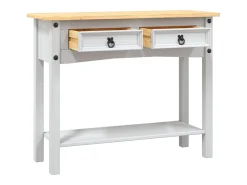 Mesa consola gama Corona Pino mexicano blanco 90x34,5x73 cm