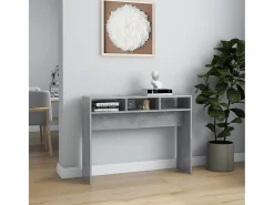 Mesa consola gris hormigón 105x30x80 cm madera de ingeniería
