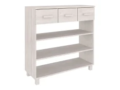 Mesa consola HAMAR madera maciza de pino blanco 90x35x90 cm ES334411