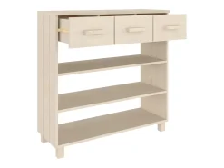 Mesa consola HAMAR madera maciza pino marrón miel 90x35x90 cm