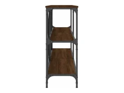 Mesa consola hierro madera ingeniería roble marrón 160x30x75 cm