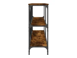 Mesa consola hierro madera ingeniería roble ahumado 160x30x75cm ES682446