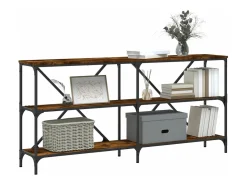 Mesa consola hierro madera ingeniería roble ahumado 160x30x75cm