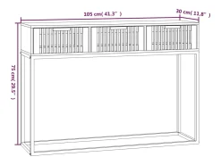 Mesa consola hierro y madera contrachapada negro 105x30x75 cm
