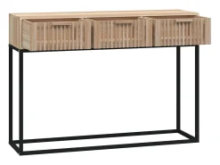 Mesa consola hierro y madera contrachapada 105x30x75 cm