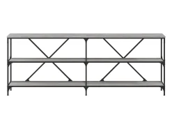 Mesa consola hierro y madera ingeniería gris Sonoma 200x30x75cm