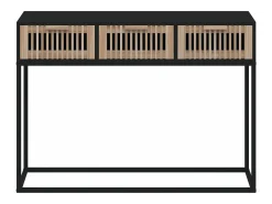 Mesa consola hierro y madera contrachapada negro 105x30x75 cm ES353805