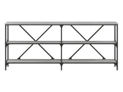 Mesa consola hierro y madera ingeniería gris Sonoma 180x30x75cm ES406136