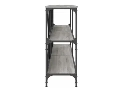 Mesa consola hierro y madera ingeniería gris Sonoma 200x30x75cm