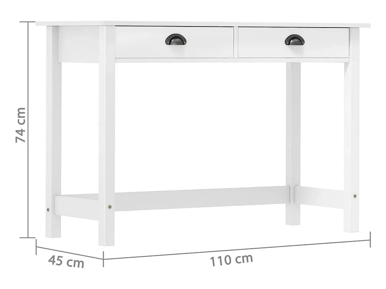 Mesa consola Hill con 2 cajones madera pino 110x45x74 cm