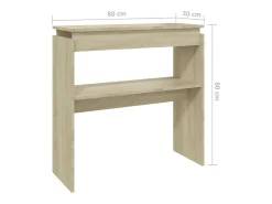 Mesa consola madera contrachapada roble Sonoma 80x30x80 cm