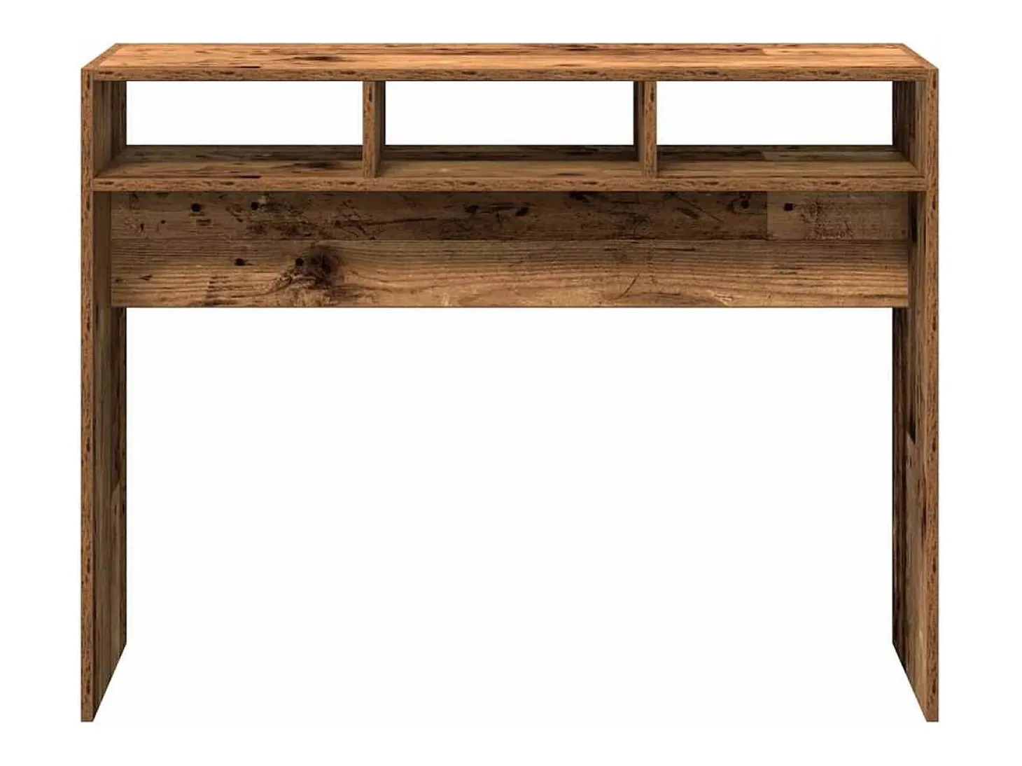 Mesa consola madera contrachapada envejecida 105x30x80 cm