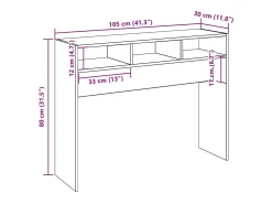 Mesa consola madera contrachapada envejecida 105x30x80 cm