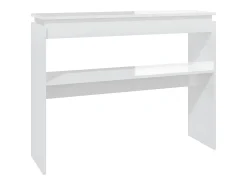 Mesa consola madera contrachapada blanco brillante 102x30x80 cm ES947749