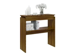 Mesa consola madera contrachapada roble marrón 80x30x80 cm