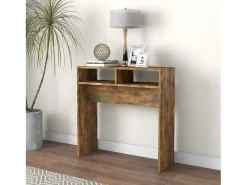 Mesa consola madera contrachapada roble ahumado 78x30x80 cm ES656589