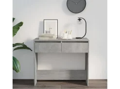 Mesa consola madera contrachapada gris hormigón 89x41x76,5 cm