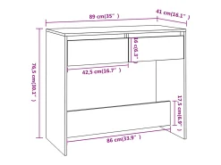 Mesa consola madera contrachapada gris hormigón 89x41x76,5 cm