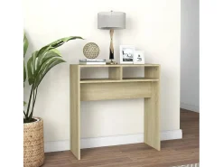 Mesa consola madera contrachapada roble Sonoma 78x30x80 cm