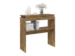 Mesa consola madera contrachapada roble ahumado 80x30x80 cm ES627904