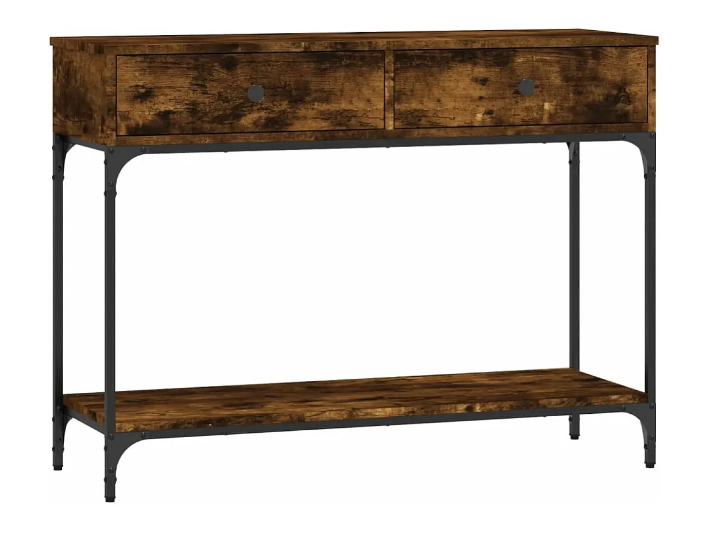 Mesa consola madera contrachapada roble ahumado 100x34,5x75 cm