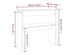 Mesa consola madera contrachapada roble marrón 102x30x80 cm