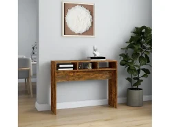 Mesa consola madera contrachapada roble ahumado 105x30x80 cm