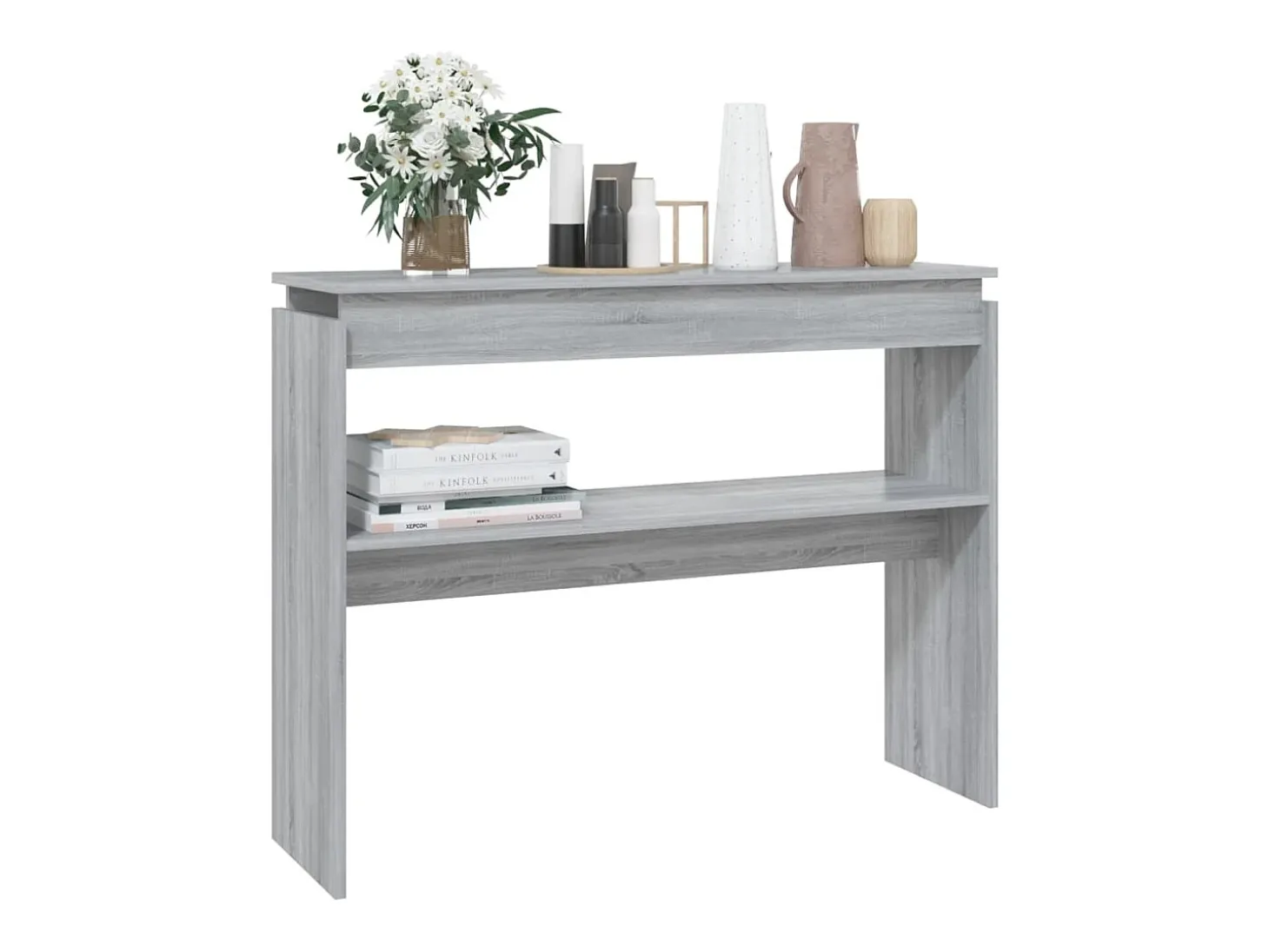 Mesa consola madera contrachapada gris Sonoma 102x30x80 cm