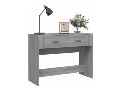 Mesa consola madera contrachapada gris Sonoma 100x39x75 cm ES598685