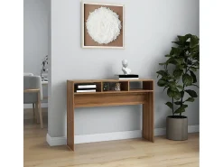 Mesa consola madera contrachapada roble marrón 105x30x80 cm