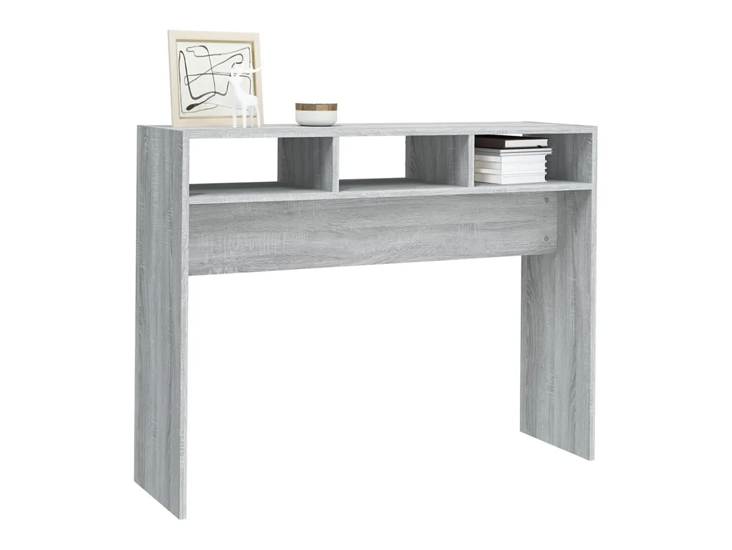 Mesa consola madera contrachapada gris Sonoma 105x30x80 cm