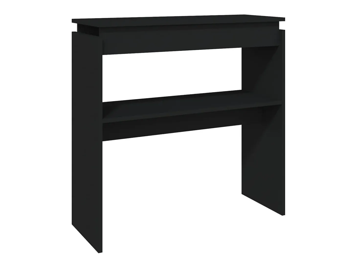 Mesa consola madera contrachapada negro 80x30x80 cm
