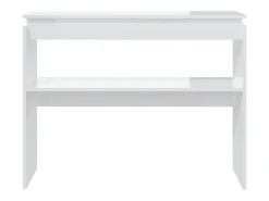 Mesa consola madera contrachapada blanco brillante 102x30x80 cm