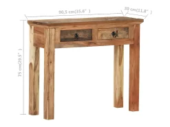 Mesa consola madera de acacia y madera reciclada 90,5x30x75cm