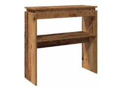 Mesa consola madera de ingeniería envejecida 80x30x80 cm