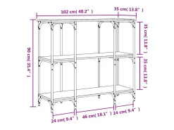 Mesa consola madera de ingeniería marrón roble 102x35x90 cm