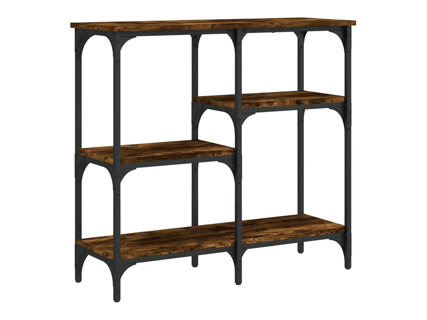 Mesa consola madera de ingeniería roble ahumado 80x29x75 cm