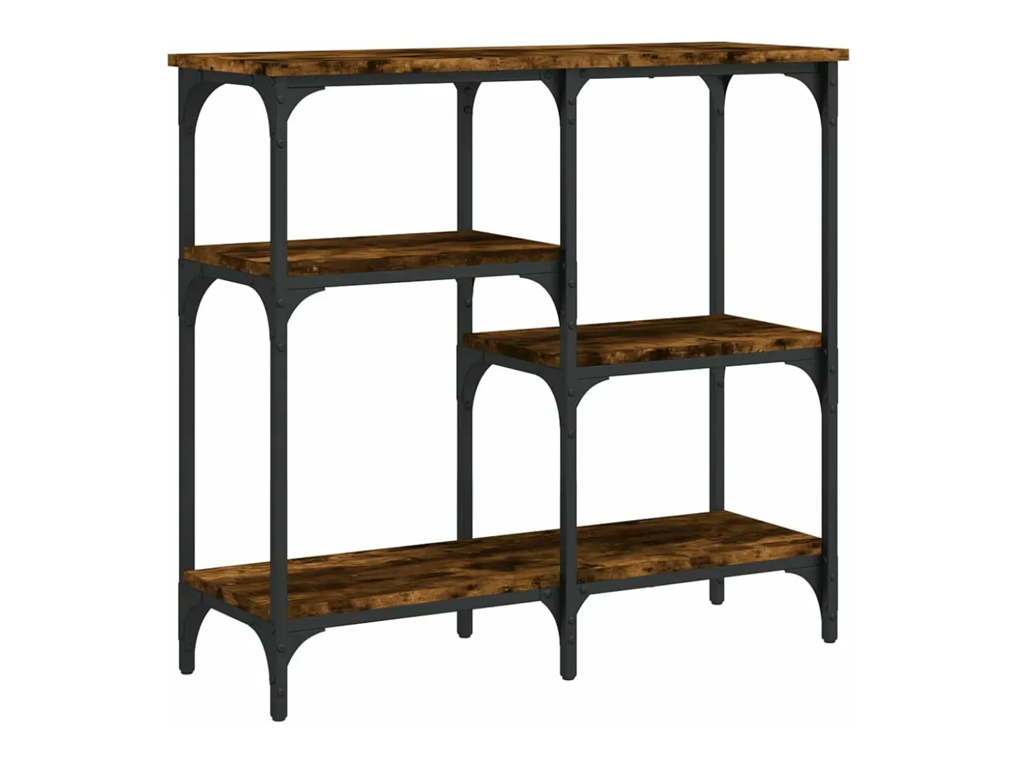 Mesa consola madera de ingeniería roble ahumado 80x29x75 cm
