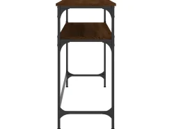 Mesa consola madera de ingeniería marrón roble 100x35,5x75 cm ES765411