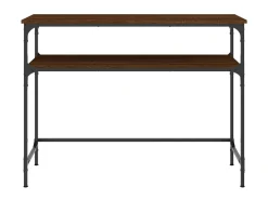 Mesa consola madera de ingeniería marrón roble 100x35,5x75 cm ES765411