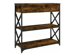 Mesa consola madera de ingeniería roble ahumado 75x28x75 cm