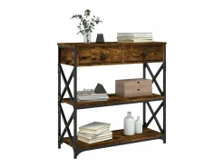 Mesa consola madera de ingeniería roble ahumado 75x28x75 cm