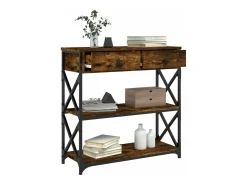 Mesa consola madera de ingeniería roble ahumado 75x28x75 cm